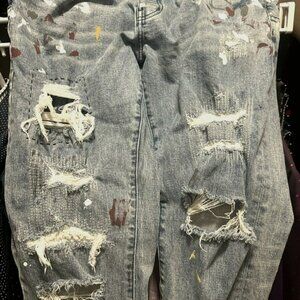 Purple jeans 080 Series distressed